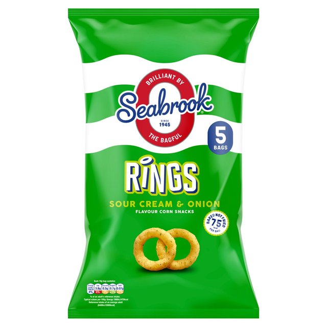 Seabrook 5 Pack Sour Cream & Onion Loaded Rings, 5x16g, 5 x 16g