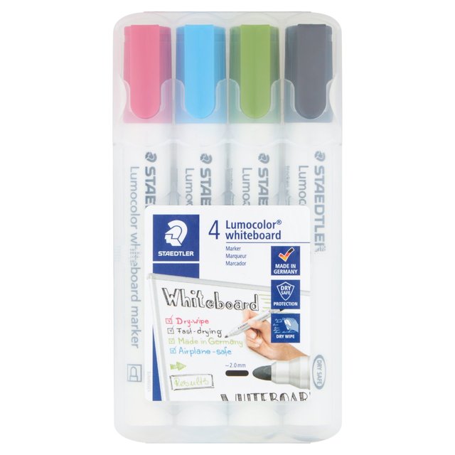 Staedtler Lumocolor Whiteboard Marker Bullet tip 4pcs, Trend Colours