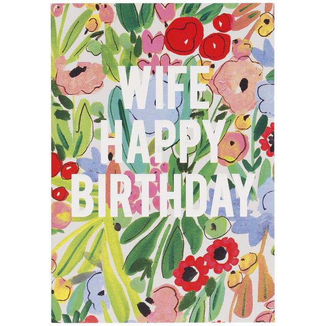 M & S Wife Floral Birthday Card