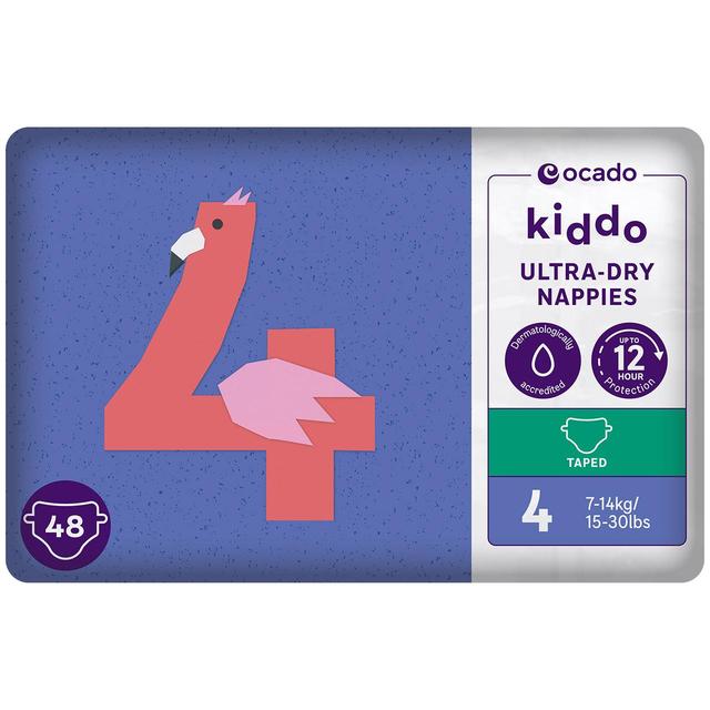 Ocado Kiddo Ultra-Dry Nappies Size 4, 7-14kg