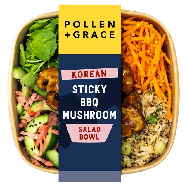 Pollen and Grace Korean Sticky BBQ Mushroom Salad Bowl
