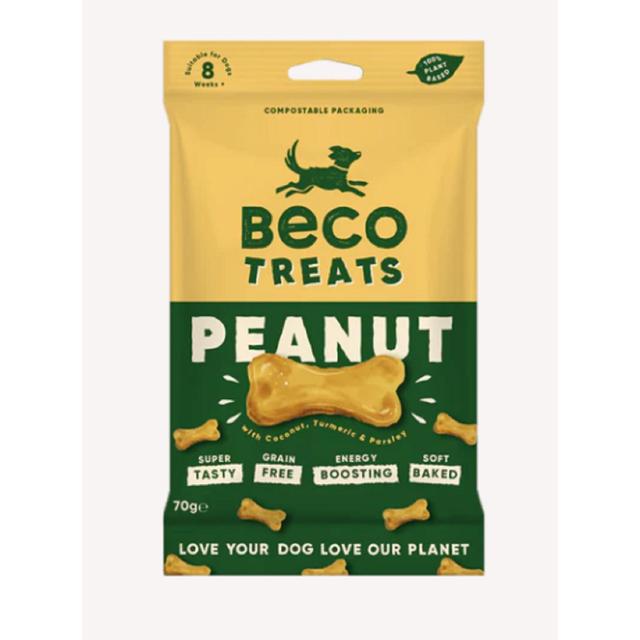 Beco Dog Treats Peanut With Coconut, Turmeric & Parsley, 70g