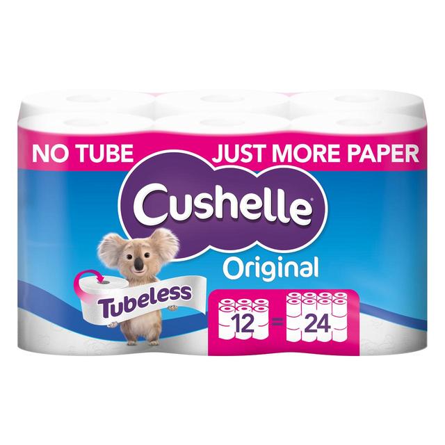 Cushelle Original Tubeless Toilet Roll, 12 Per Pack
