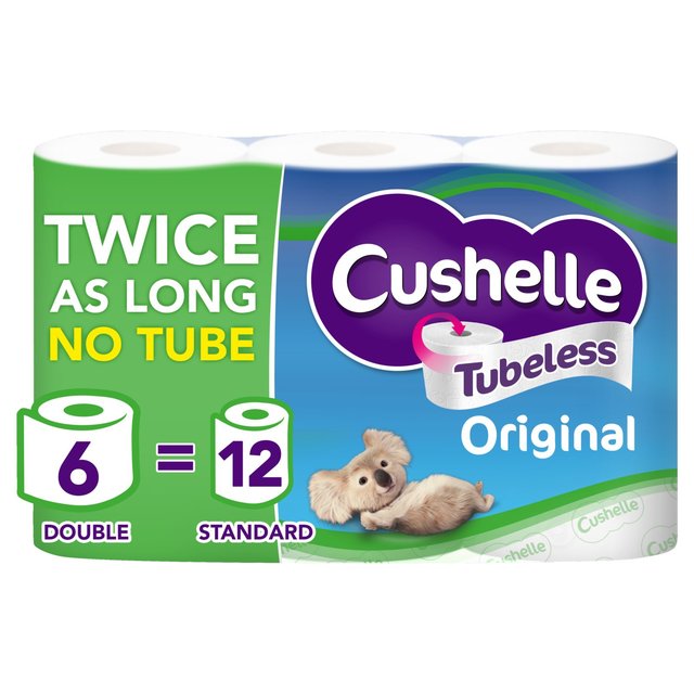 Cushelle Original Tubeless Toilet Roll, 6 Per Pack