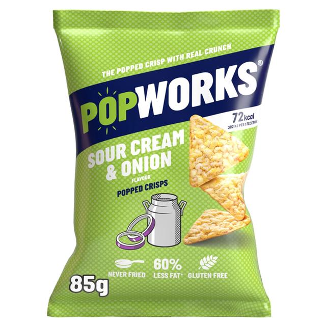 PopWorks Sour Cream & Onion Popped Crisps Sharing Bag, 85g