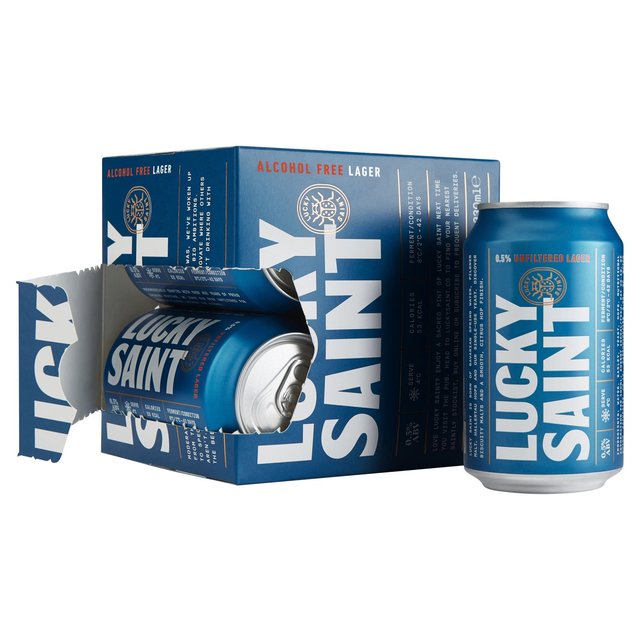 Lucky Saint Low Alcohol Lager, 4 x 330ml