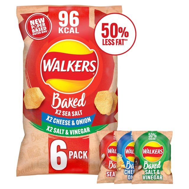 Walkers Baked Variety Multipack Snacks, 6 Per Pack
