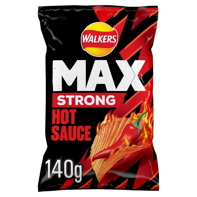 Walkers Max Strong Hot Sauce Blaze Sharing Crisps, 140g