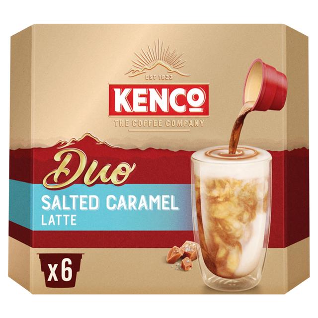Kenco Duo Salted Caramel Latte Instant Coffee, 6 Per Pack