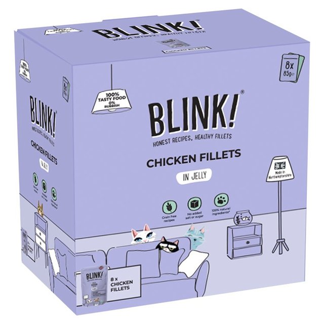 Blink! Chicken Fillets In Jelly Multipack Pouches, 8 x 85g