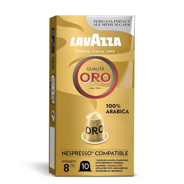 Lavazza Qualita Oro Aluminium Nespresso Compatible Capsules, 10 Per Pack