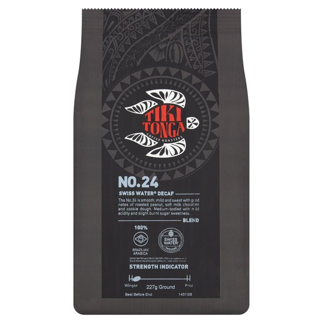 Tiki Tonga Blend No.24 Decaf Ground Coffee, 227gr, 227g