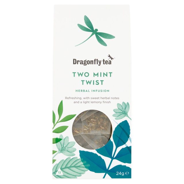 Dragonfly Two Mint Twist Pyramid Bags, 12 Per Pack
