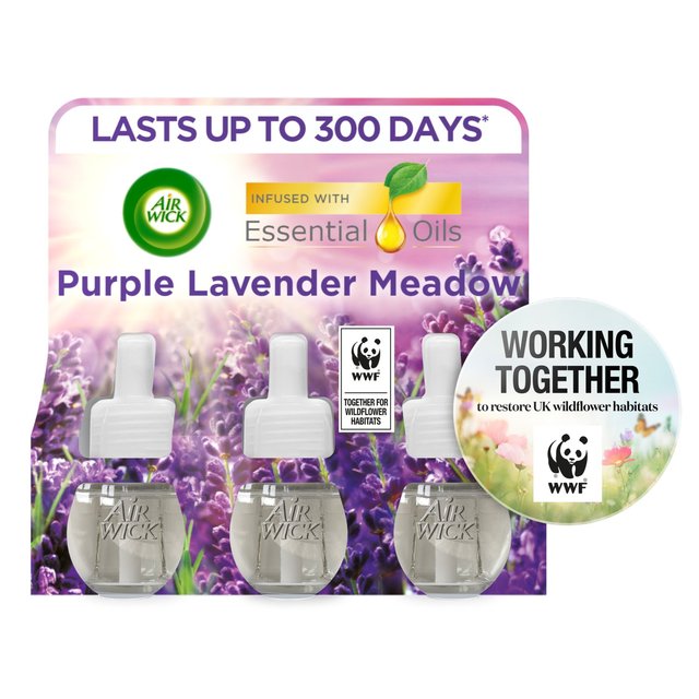 Airwick Purple Lavender Meadow Plug In Triple Refill, 3 x 19ml