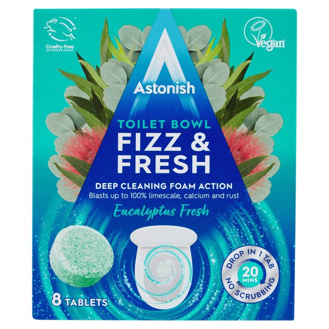 Astonish Cruelty-free Fizz & Fresh Eucalyptus Toilet Tablets, 200g