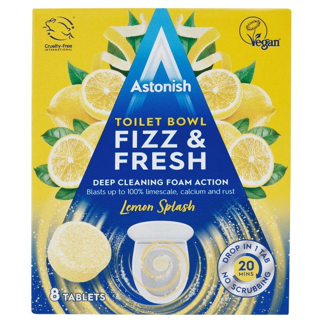 Astonish Cruelty-free Fizz & Fresh Lemon Splash Toilet Tablets, 200g
