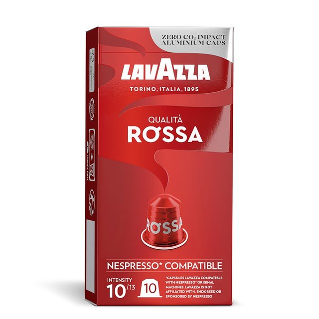 Lavazza Qualita Rossa Aluminium Nespresso Compatible Capsules, 10 Per Pack