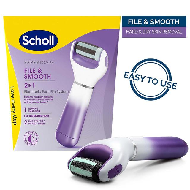 Scholl Two in One Electronic Foot File Purple
