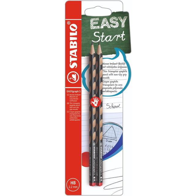 Stabilo Grey EASYgraph S Metallic Graphite Right Handed Pencil, 2 Per Pack
