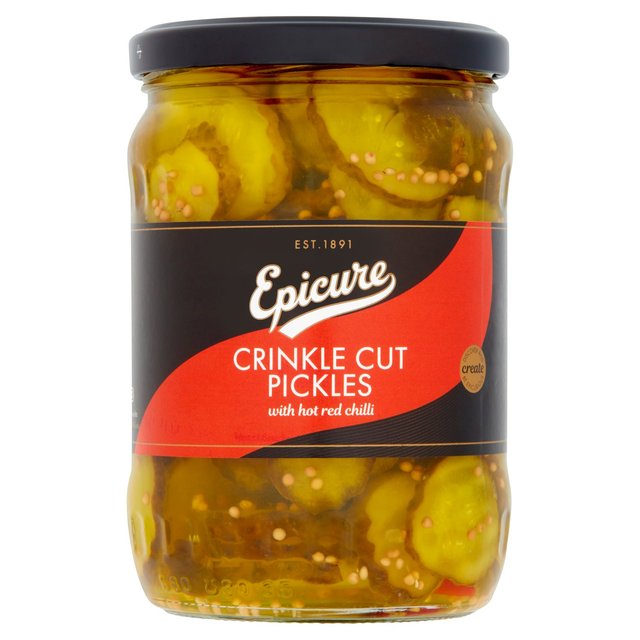 Epicure Spicy Crinkle Cut Pickles, 530g