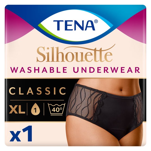 Tena Lady Silhouette Washable Incontinence Underwear Black Size XL