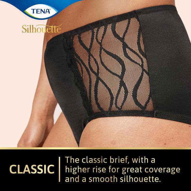TENA Lady Silhouette Washable Incontinence Underwear Black Size L