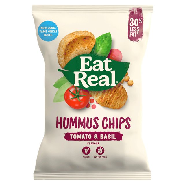 Eat Real Tomato & Basil Hummus Chips Single Bag, 25g