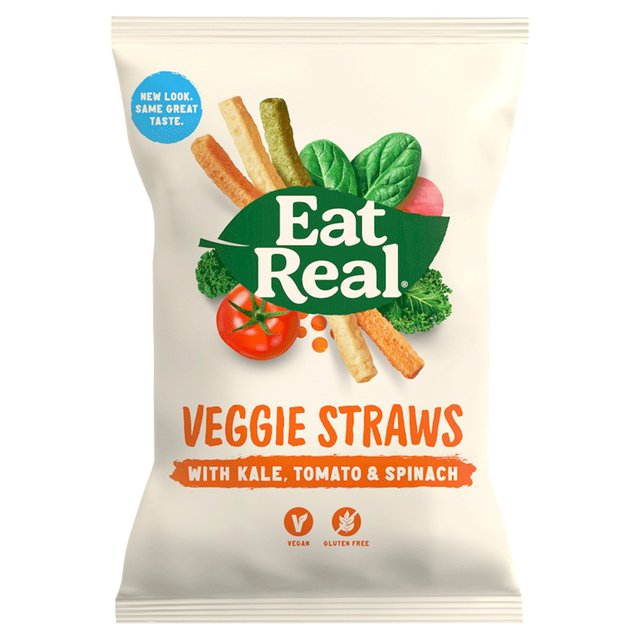 Eat Real Kale Tomato Spinach Veggie Straws Single Bag, 22g