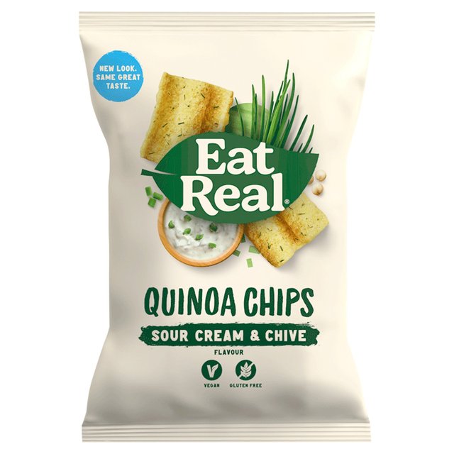 Eat Real Sour Cream & Chives Quinoa Chips Single Bag, 22g