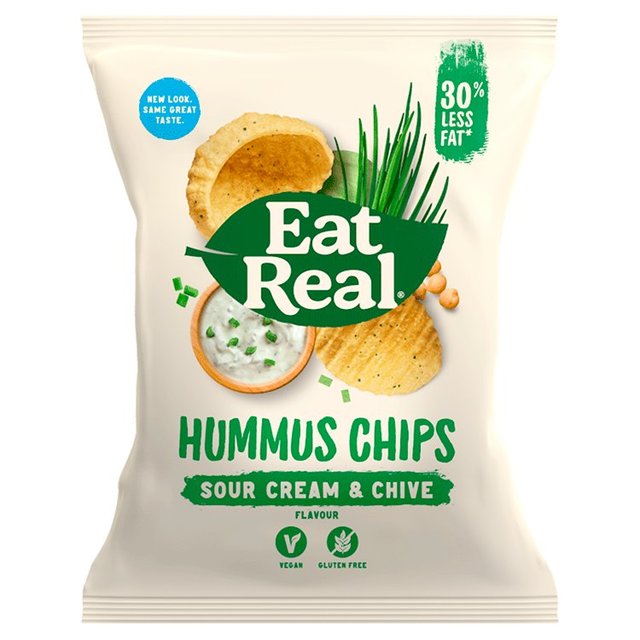Eat Real Sour Cream & Chives Hummus Chips Single Bag, 25g