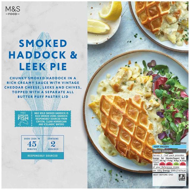 M & S Smoked Haddock & Leek Pie Frozen, 486g
