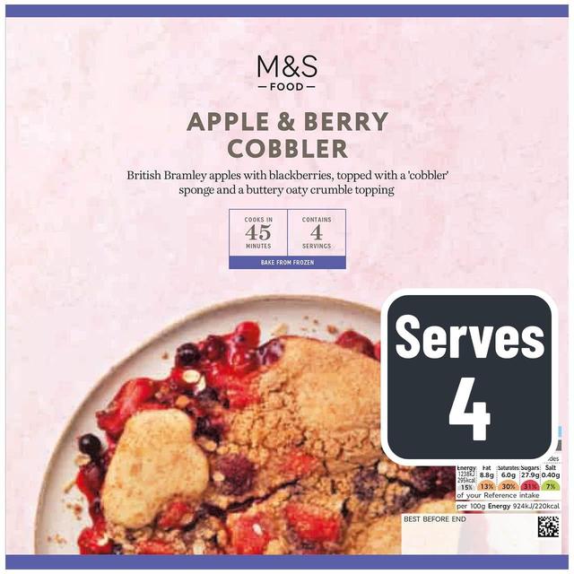 M & S Apple & Berry Cobbler Frozen, 436g