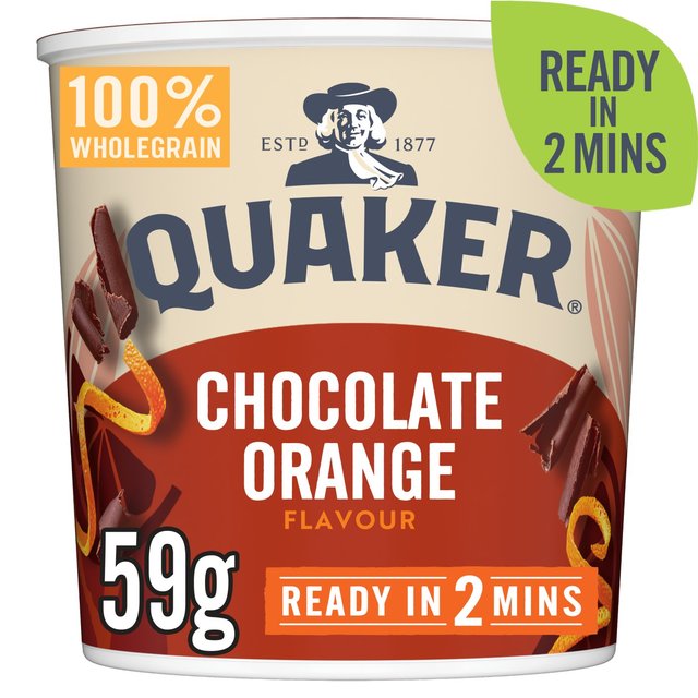 Quaker Heavenly Oats Chocolate Orange Porridge Cereal Pot, 59g