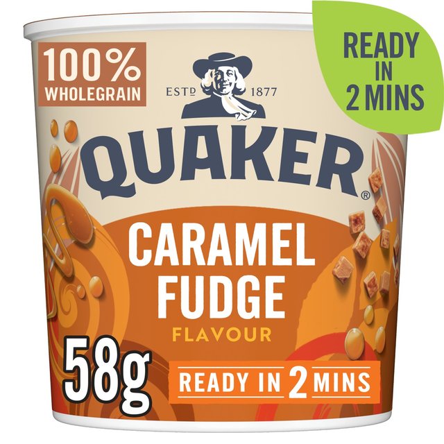Quaker Heavenly Oats Caramel Fudge Porridge Cereal Pot, 58g