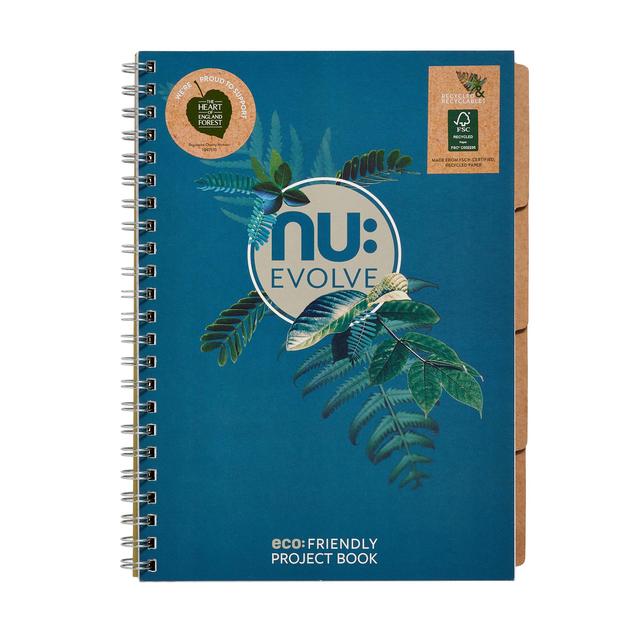 Nuco Nu Evolve Teal A4 Recycled Project Book, 150 pgs