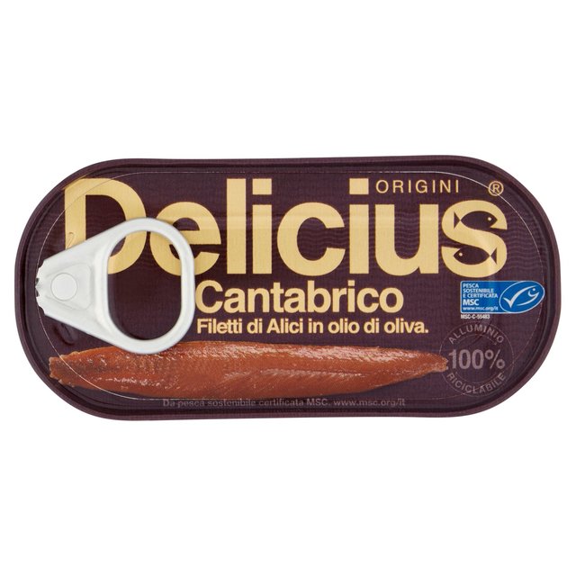 Delicius MSC Cantabrian Anchovy Fillets in Olive Oil, 28g