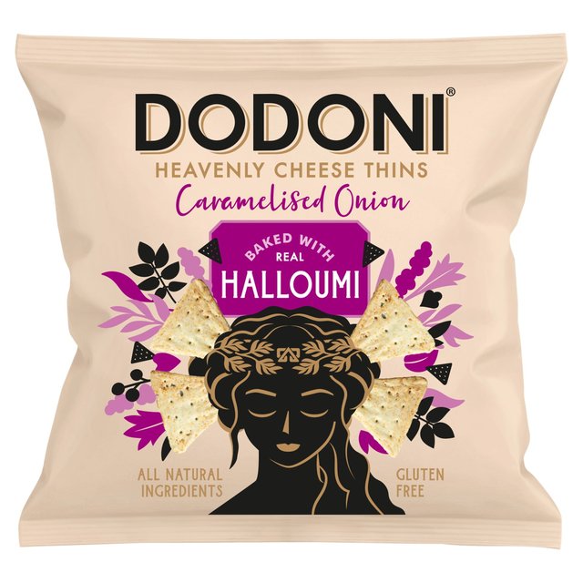 Dodoni Cheese Thins Halloumi & Caramelised Onion, 80g