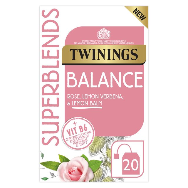 Twinings Superblends Balance Tea With Rose and Lemon Balm, 20 Per Pack