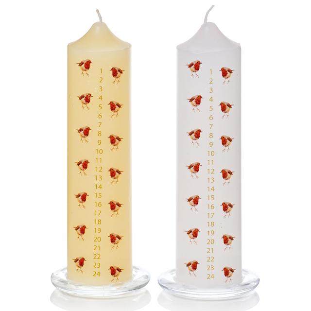 Premier Decorations Robin Christmas Advent Candle, 1 per Order