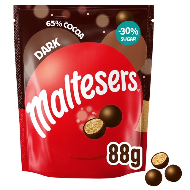 Maltesers Dark Chocolate & Honeycomb Bites 65% Cocoa Pouch Bag, 88g