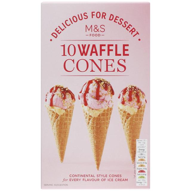 M & S 10 Waffle Cones, 120g