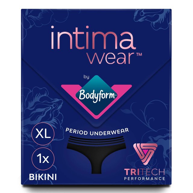 Bodyform Intimawear Bikini Period Pants Washable Underwear, Black XL