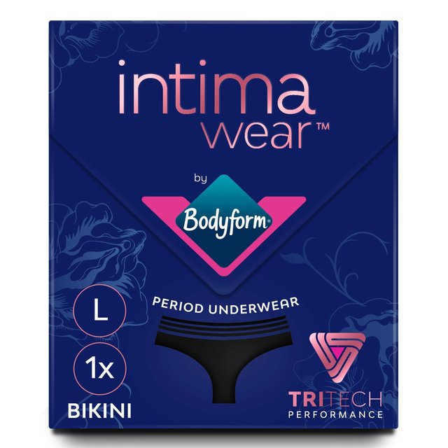 Bodyform Intimawear Bikini Period Pants Washable Underwear, Black L