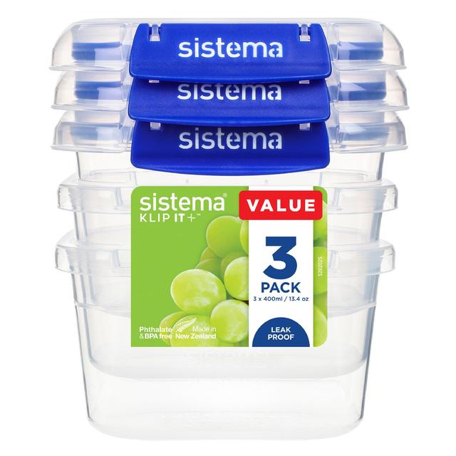 Sistema Klip It Plus Storage 3 Pack, 400ml