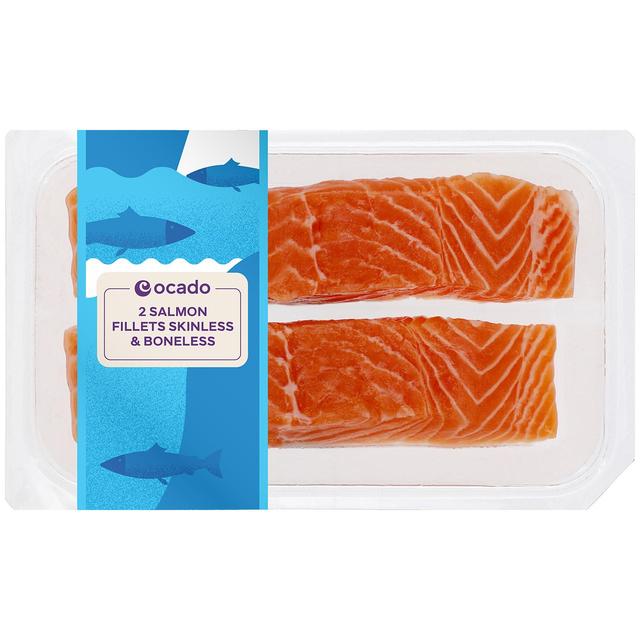 Ocado 2 Salmon Skinless Mid/Tail Fillets, 240g