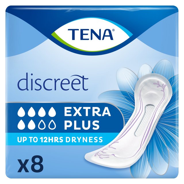 Tena Discreet Extra Plus Incontinence Pads, 8 per Pack