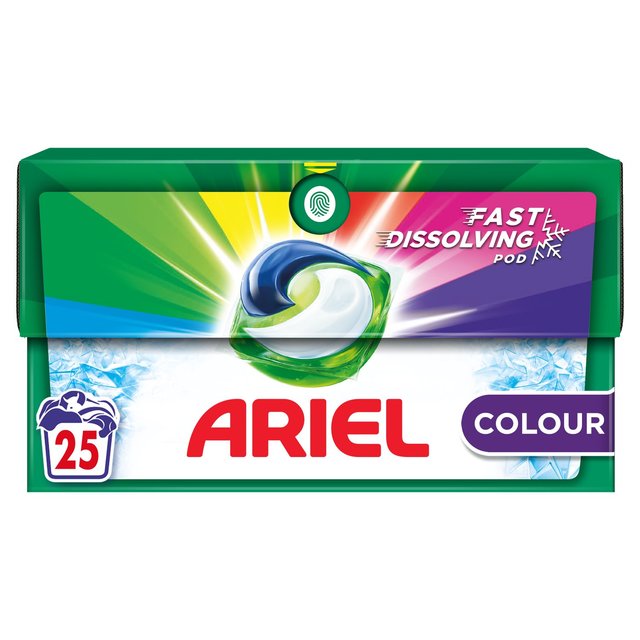Ariel 3in1 Colour Pods Washing Capsules For 25 Washes, 25 Per Pack