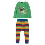 Frugi 2 Piece Oscar Outfit, Bug Search/Rainbow Stripe, 0-5 Years