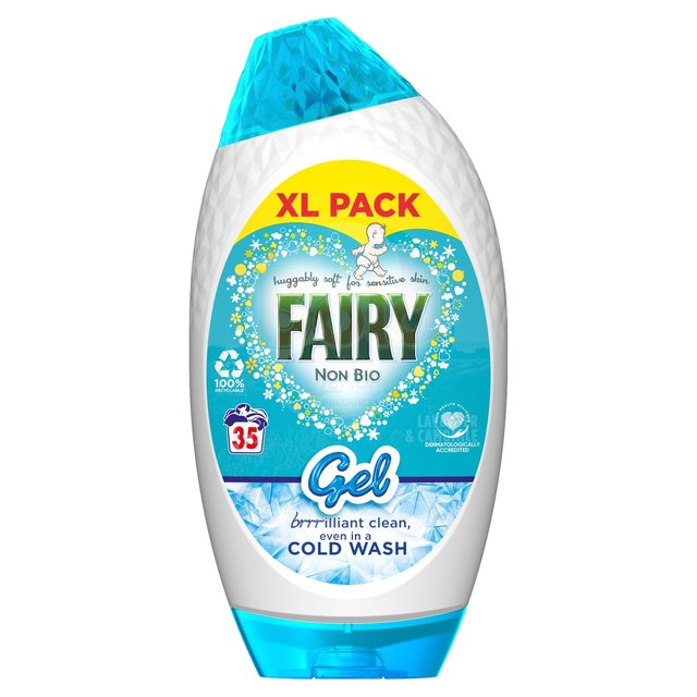 Fairy Non Bio Washing Liquid Gel For Sensitive Skin 35 Washes, 1225ml