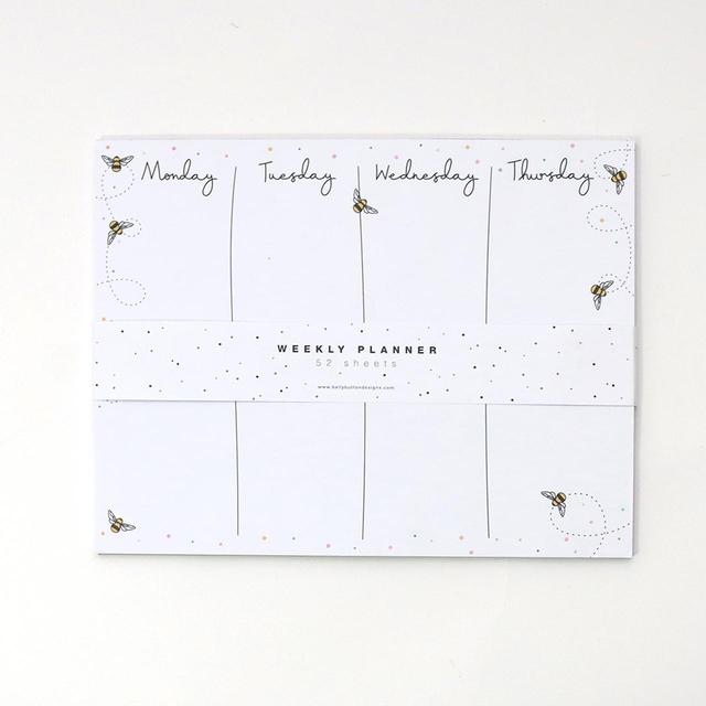 Belly Button Designs Weekly Planner 52 Sheets Bees, 27x21x0.9cm